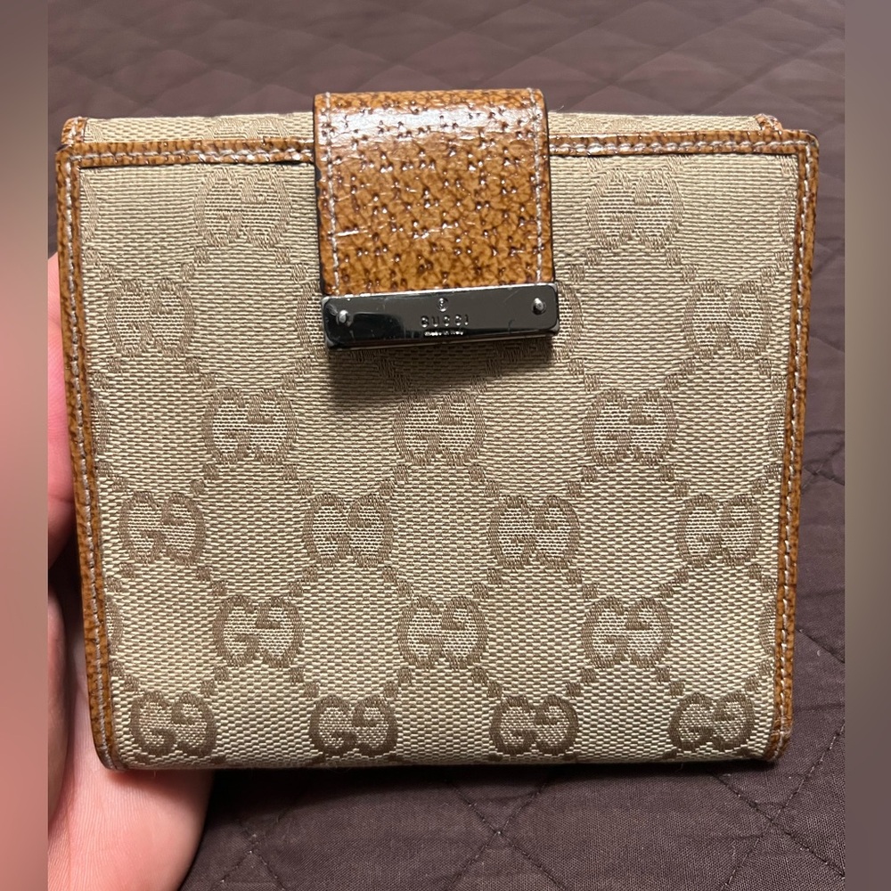 GUCCI Bifold Wallet GG Canvas Leather